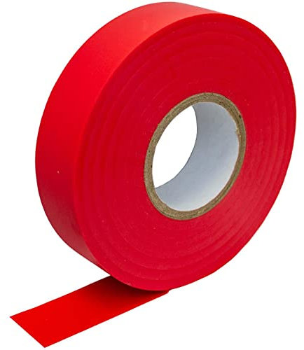 Lumonic 1 rouleau de ruban isolant PVC 19mm x 33m ruban adhésif rouge I Convient aux électriciens et aux bricoleurs I Ruban adhésif isolant en différentes longueurs et couleurs