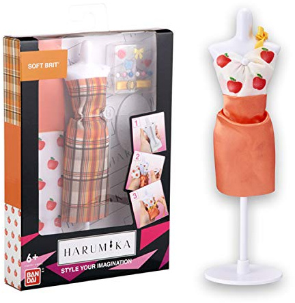 Bandai 40413 Harumika Fashion Design for Kids-Craft Your Own Catwalk Looks with This Creative Kit-Single Torso Set-'Soft Brit' Style Includes Reusable Mannequin, Fabric and Accessories