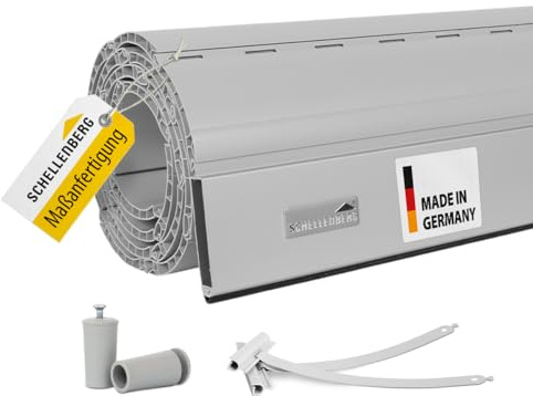 Schellenberg Rollladen Maßanfertigung PVC System Maxi grau 198x160cm | Rollladenpanzer nach Maß in verschiedenen Farben & Maßen auswählbar, Rolladensystem, Kunststoff Rollo, Fenster Rolladen
