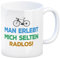 trendaffe Man erlebt mich selten radlos Kaffeebecher mit Rennrad Motiv Hobby Rad Fahrrad