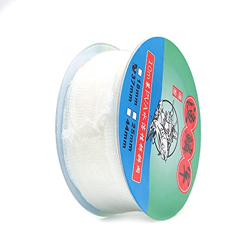 Namvo 10 Meter Lange PVA-Mesh-Nachfüllpackung, schnell l?Slich, wasserl?slich, Karpfenfischen-Strumpf-K?der-Wrap-Beutel (Breitmaschen 37 mm)