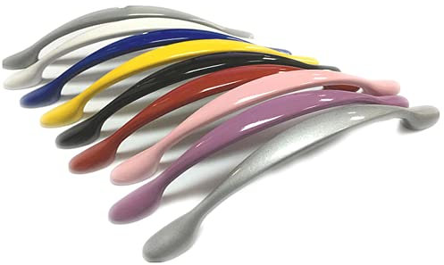 Molinter Möbelgriffe Schrankgriff Bogengriff Zinklegierung Schubladengriff Handgriff für Bücherschrank Kleiderschrank Schublade (Loch Distanz: 128mm, Lila)