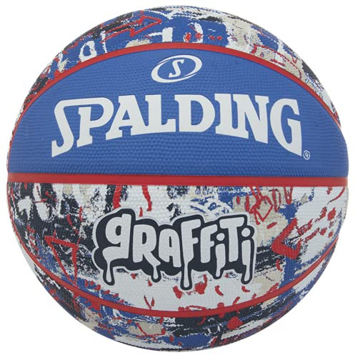Spalding Unisex – Erwachsene Graffiti Sz6 Ball, Blue/Red, 7