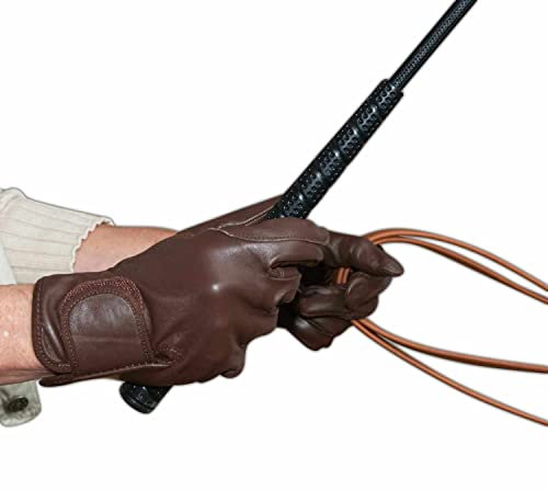 AMKA Leder Fahrhandschuhe Kutschhandschuh mit Verstärkungen für die Fahrleine