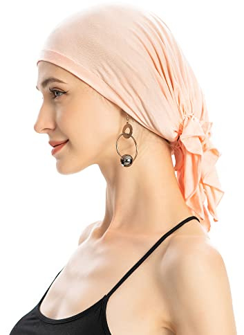 ZLYC Damen Chemo Turban Mütze Vorgebundenes Kopftuch Headwraps Leichte Beanie Hut