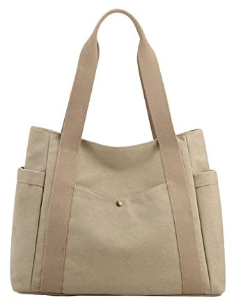ZHIERNA Damen Handtasche Canvas Tote Schultertaschen Canvas Umhängetasche Große Damentasche Henkeltasche für Arbeit Shopper