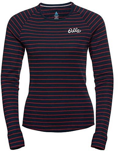 Odlo Thermounterwäsche Damen Active Warm Originals Stripes I Langarm Thermoshirt I Warme Skiunterwäsche