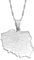 Polska Karte Halskette Für Männer Und Frauen, Polen Karte Halskette Mit Stadtnamen Pullover Schlüsselbeinkette, Ethnisches Symbol Krawattenanhänger, Silber, 45 cm Kette