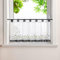 HeichkelL Voile Scheibengardine Ranken Stickerei Kurzstores mit farblichen Schlaufen Küchengardine Fenstervorhang Bestickt Grau HöhexBreite 45x120 cm