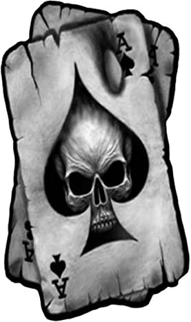 Maodom Poker-Karten-Aufkleber | Halloween Auto Dekoration Außenskelett - Poker-Spieler-Wandkunst-Karten, lustiger Totenkopf, Pik-Poker, Pik-Ass-Aufkleber, Laptop-Aufkleber
