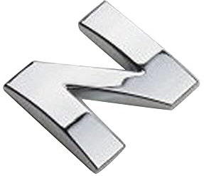 1 x Auto-Auto-Chrom-Metall-DIY-3D-Buchstaben, digitales Alphabet-Emblem, Auto-Stoßstangen-Aufkleber (N)
