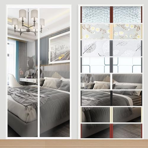 Türvorhang thermo kälteschutz filz wärmeschutzvorhang tür mit kräuselband magnet thermovorhang kälteschutz hitzeschutz haustür für türen Balkontür Wohnzimmer 80x200cm Weiß transparent