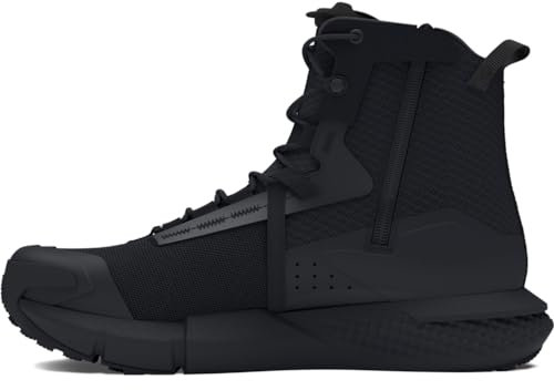 Under Armour UA Charged Valsetz Zip Bottes tactiques pour hommes, chaussures d'alpinisme confortables avec fermeture éclair latérale, noir/noir/gris