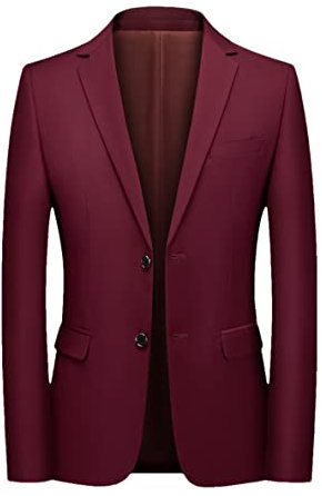 Chaqueta de lujo para hombre, para banquetes, de manga larga, sólida, casual, negocios, chaqueta delgada para boda, fucsia, M