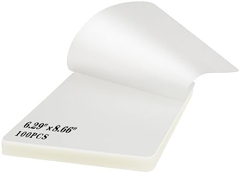 CANLENPK 16x22cm Thermo-Laminierfolien,3.1mil Dick,Hochwertige,Transparente Kunststoff-Laminierblätter,Foto,Papier,Karten, Notizkarte,Ausweis,Visitenkarten-Laminiertaschen (100 Stück)