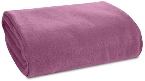 Eurofirany Fliesdecke Klassische Wohndecke Weiche Einfarbige Decke 150x200 cm Musterlose Picknickdecke Fleecedecke Vliesdecke (Erikafarben)