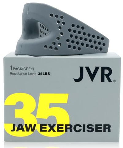 Kiefer Trainer von JVR, Jaw Trainings Gerät, Jawline Exerciser für Männer und Frauen, Verbesserung der Kieferlinie, Kiefer Training (Grau 35LBS)
