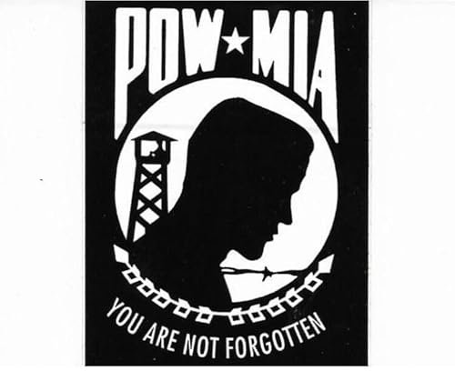 WildeBabsKLBT 11cm Hochwertiger Auto-Aufkleber Sticker Decal Autoaufkleber Aufkleber-Folie Wetterfest Pow Mia Schwarz You Are Not Forgotten Emblem F1393