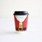 Decor Essentials Bicchieri natalizi di carta usa e getta riciclabili con coperchio nero bombato da 350-453 ml (confezione da 25)