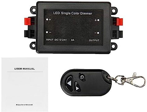 Kabelloser Helligkeitsregler mit Fernbedienung, LED-Dimmer, DC 12 V ~ 24 V für LED-Lichtstreifen