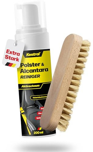 KESTRAL Polster & Alcantarareiniger - Für Tiefenreinigung mit Leichtigkeit - Entfernt hartnäckigste Verschmutzungen - Ideal für Autoinnenraum wie Autositze, Dachhimmel & Textilien Made in Germany
