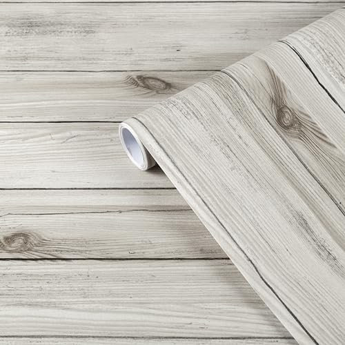 Abyssaly Klebefolie Möbel Holzoptik, Selbstklebende Tapete Eiche, Möbelfolie Selbstklebend Folie Streifen für Wand Fensterbank Schränke Küche Tische Möbelaufkleber 60cm X 500cm