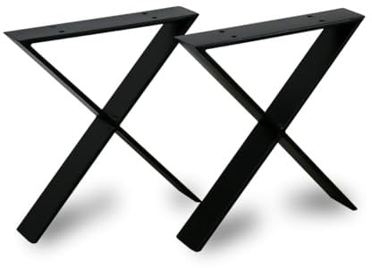 modern LOFT art Bankbeine Tischbeine - DIY Möbelfüße 60x10cm Schwarz - Moderner Industrie-Look für Ihr Wohnzimmer - Metall Industrial Tisch Bank Sitzbank Couchtisch Kufen - Breite 40cm, Höhe 42cm