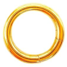 Paula & Fritz® Segment-Ring Gold 2,4-mm Stark 12-mm Lang Chirurgenstahl 316L Titan-IUM Nahtlos Septum Nasen-Ring Augenbraue-n Ohr-Piercing Spann-Ring