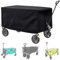 Folding Garden Trolley Cover, 600D Heavy-Duty Oxford - Pull Along Waggon Cover, Festival Trolley, 97 * 56 * 51cm, Black