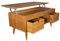 LoMasCasa - Mesa de Centro Elevable Modelo Karla 32 con 2 Cajones Deslizantes, Hueco Central, Madera Maciza de Pino Natural en Color Cerezo. Patas Cónicas. Medidas 100 x 50 x 47 cm