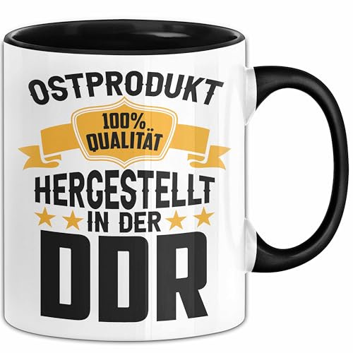 Ddr Tasse Geschenk 100% Hergestellt In Der Ddr Ostprodukt Ostdeutschland (Schwarz)