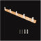 HQTS Porte Manteau Mural Bois et Blanc Alliage d'aluminium Coat Rack 45cm Porte Peignoir Salle de Bain avec 5 Crochets