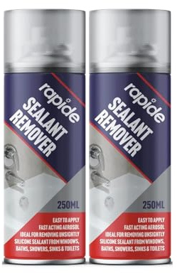 SDMAX Silicon Sealant Remover Aerosol Spray, Fast Acting, Quick And Easy To Apply, Durable Finish, Portable And Lightweight, Ideal For Removing Unsightly, (250ml, 2PCS)
