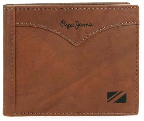 Pepe Jeans Jacket Portefeuille avec Porte-Cartes Marron 11 x 8,5 x 1 cm Cuir by Joumma Bags, Marron, Talla única, Portefeuille avec Porte-Cartes