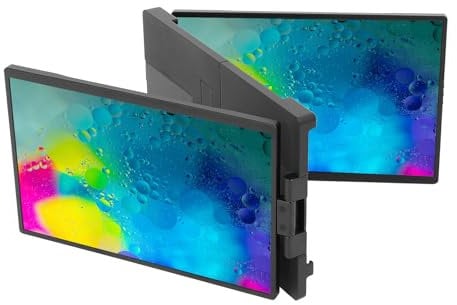 Laptop Screen Extender, 14.1 Inch Triple Monitor with Full HD IPS Display, Laptop Extended Monitor for iOS, Android, Chrome, Fits 13-17 Inch Laptops