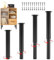 DAJAVE Lot de 6 pieds de lit réglables en hauteur pour pieds de meubles, noirs, 25 à 42 cm, pieds d'armoire, pour armoires, commodes, canapé, table, lit, pieds de support pour lit, poutres centrales
