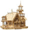 Retro Villa 3D-Puzzle aus Holz, pädagogische Montage, kreatives DIY-Spielzeug, mit LED-Lichtern, Geschicklichkeitsaufbau und kreativem Spaß, for Erwachsene und Jugendliche, Holzpuzzle.