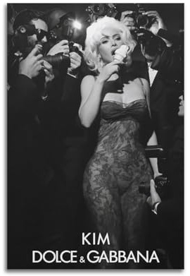 Kim Kardashian Druckalbumcover, signiertes Poster, Musikcover-Poster, Pop-Hip-Hop-Rap-Sänger, Star-Musikposter, ästhetische Leinwand, Wandkunst für Mädchen und Jungen, Teenager, Wohnheim-Dekoration,