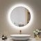 EMKE 600mm Round Bathroom Mirror with LED Lights, Illuminated Bathroom Mirror Wall Mounted Vanity Mirrors with Anti-fog/3 Colours/Dimmable/Touch Switch, IP44
