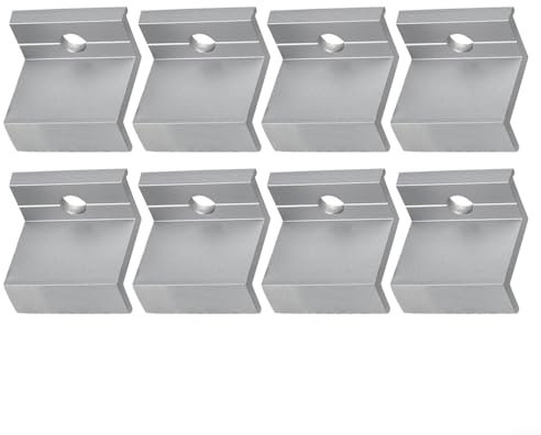 Besttoolifes Confezione da 10 morsetti terminali per pannello solare, in lega di alluminio, accessori per montaggio fotovoltaico, altezza telaio, installazione fotovoltaico, colore argento (30 pezzi)