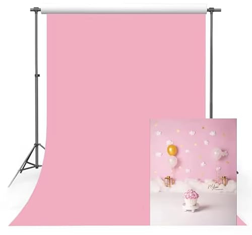 MEHOFOND Toile de fond rose uni pour photographie adulte et enfant - 1,5 x 2,1 m
