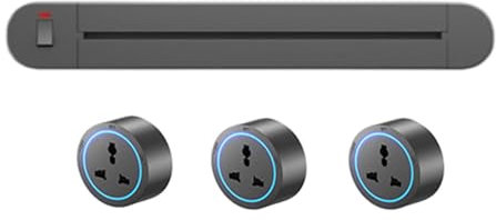 8000W Desktop Removable Power Din-Rail Socket with Switch Push Button, Home Din-Rail Socket,30cm