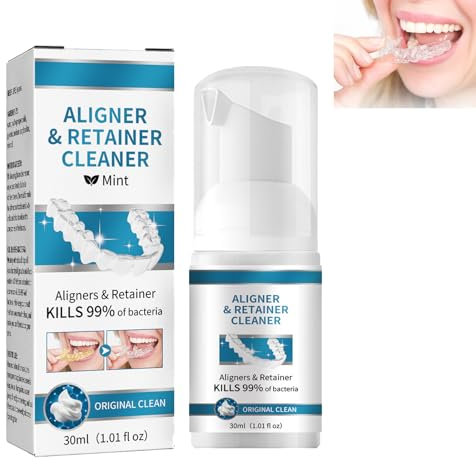 Mnozreo Espuma Suero De Eliminación De Manchas De Dientes,Limpiadoras Para Ortodoncias y Férula Dental,Limpiador De Aparatos Dentales,Tabletas Limpiadoras Para Prótesis Dentales,30ML
