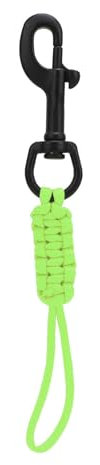 Kuuleyn Stainless Steel Scuba Diving Lanyard,316 Marine Grade Hand Woven Coiled Tether for BCD Equipment Pressure Flashlight Secure Clip Prevents Loss Underwater Gear (Grün)