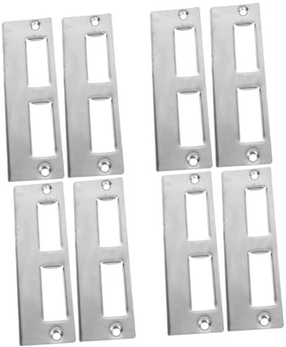 VILLCASE 8 Sets Door Knob Reinforcement Plates Metal Strike Plate Covers for Doors Durable Construction for Enhanced Security and Smooth Insertion