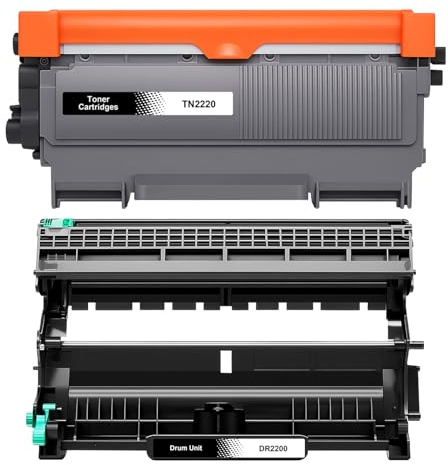 1X TN2220 TN2010 Toner-Kartusche & 1x DR2200 Trommel Kompatibel für Brother HL-2215 HL-2240 HL-2240D HL-2240L HL-2250DN HL-2270DW MFC-7360N MFC-7460DN MFC-7860DW DCP-7055 DCP-7055W (2-Pack)