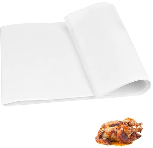 Eastrise 100 PCS Baking Paper,Unbleached Parchment Paper for Baking,Precut Non Stick Greaseproof Sheets for Baking,Cooking,Grilling,Air Fryer,Steaming,Burger Baking (White/8x12in)