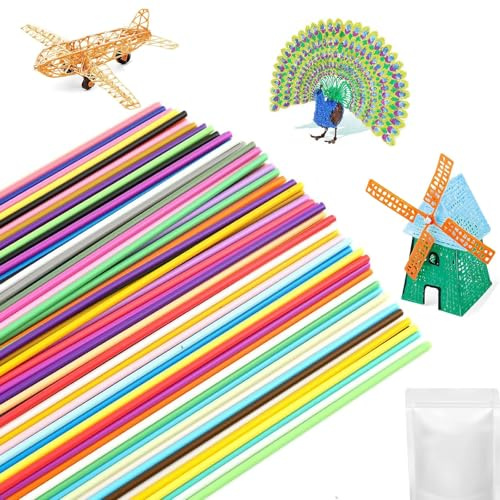 300Stk-3D Stift Filament,2.5mm Buntes Fila-ment Plastik 30 Farben,3D Doodler stift Nachfüllpacks,DruckStift filament Kompatibel,3D Printing S-tift Filapen Nachfüllpack,für PCL Niedrige Drucktemperatur