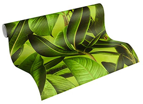 Livingwalls Vliestapete Neue Bude 2.0 Tapete mit Palmenprint in Dschungel Optik 10,05 m x 0,53 m braun grün Made in Germany 362011 36201-1