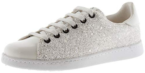 victoria Low-Top Tennis Glitter & Metallic-Details & Passende Schnürsenkel 112558 für Damen Blanco 39
